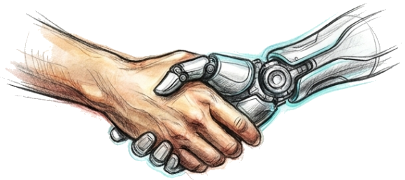 Illustrazione: collaborazione tra operatore umano e intelligenza artificiale